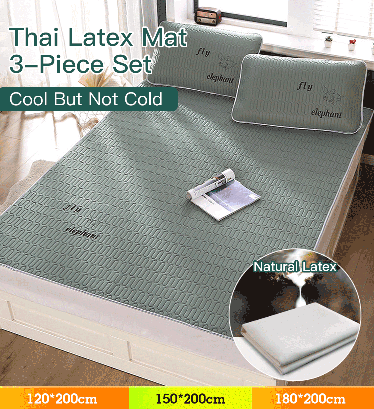 Premium Latex Ice Silk Mattress Cover - 25℃ Constant Temperature in the hot weather Full Queen King  - vzzhome