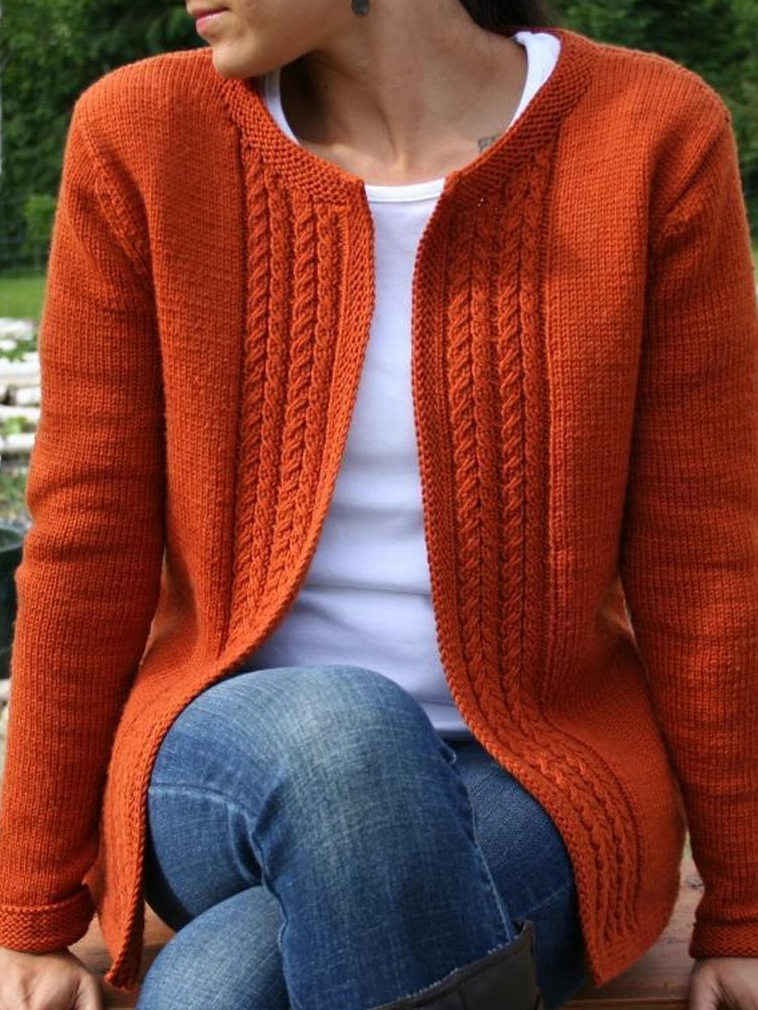 Casual Vintage Knitted Solid Sweater-Corachic