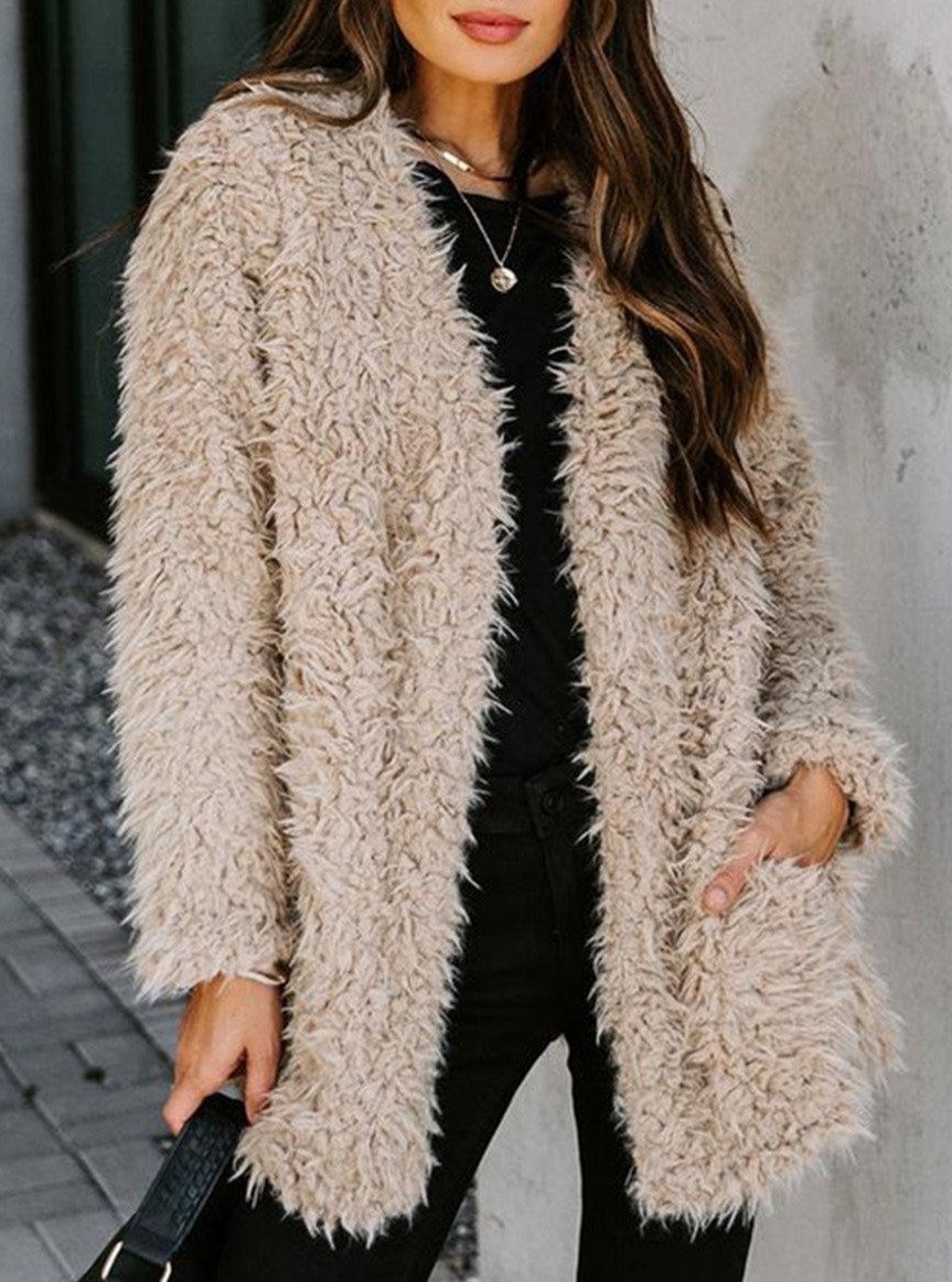 Fashion Fur Leather Casual Coat Jacket-Corachic
