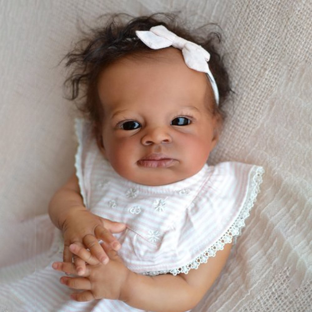 [New Series 2022]18” Super Lovely Black Girl Named Dylan Cloth Reborn Body Baby Doll,Best Kids Gift