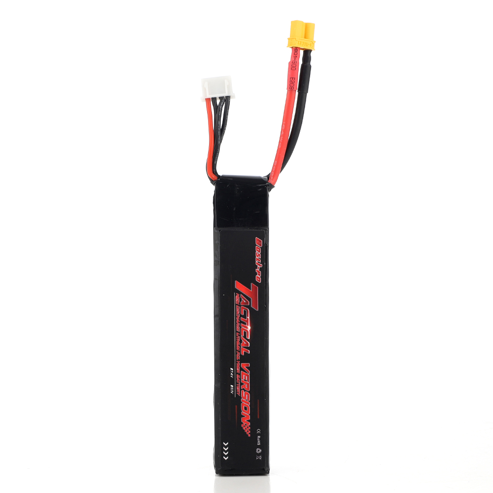 BosLi-Po Airsoft Battery 7.4V 1100mAh Rechargeable 2S 25C LiPo Airsoft Batteries with Mini Tamiya Connector for Airsoft Guns 