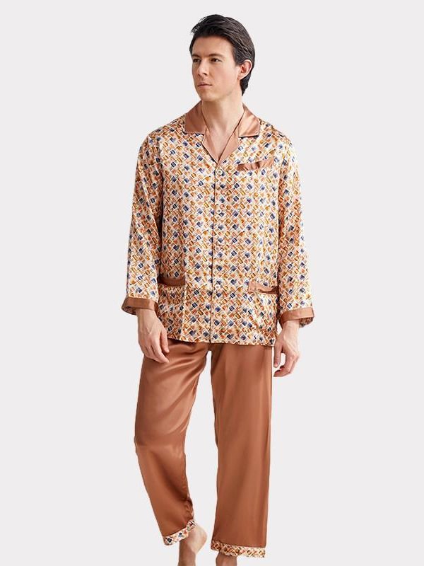 19 Momme Chic Printed Silk Pajamas For Men