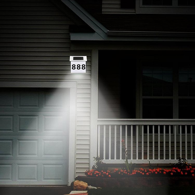 LED Waterproof Number Doorplate Solar Lamp Outdoor House Indicating Lights