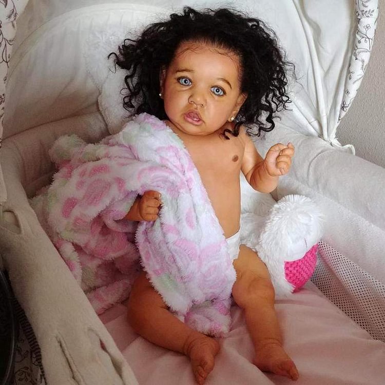  [Kids Gift Idea Sale] 20'' Black Elsie Weighted Silicone Reborn Toddlers Newborn Baby Doll Girl Realistic Handmade Gifts - Reborndollsshop.com-Reborndollsshop®