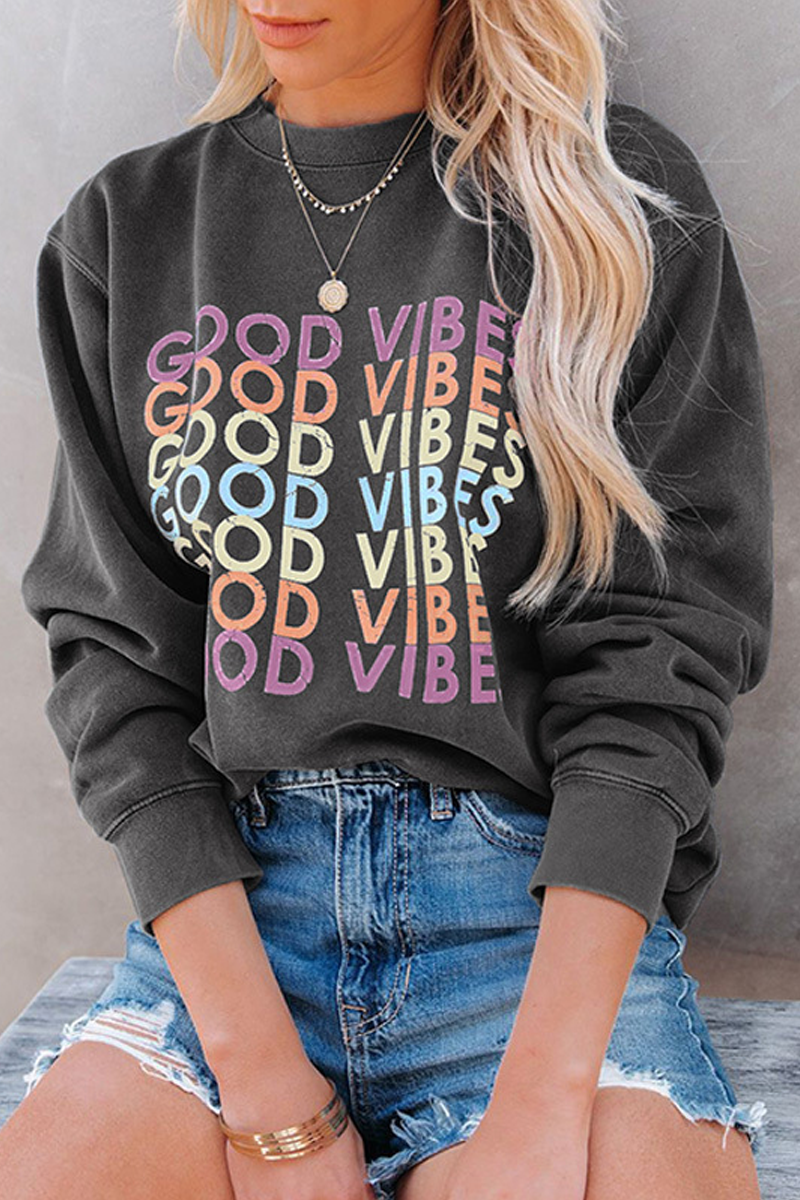 KarliDress Good Vibes Graphic Sweatshirt P12561