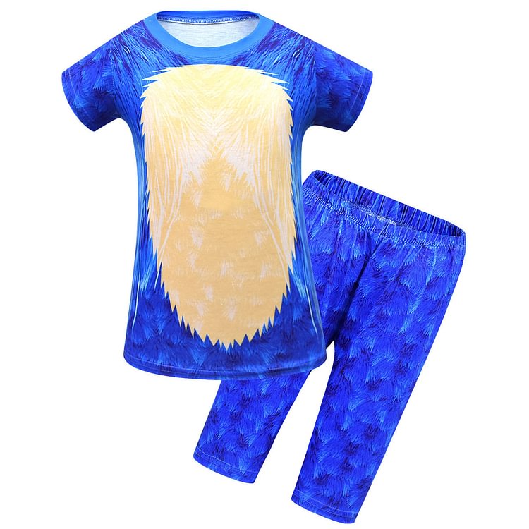Sonic the hedgehog sonic Cosplay suit performance suit short sleeve Capris 1757-Mayoulove