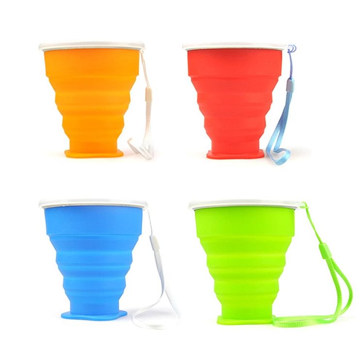 5pcs/set Silicone Outdoor Travel Cycling Foldable Water Bottle Portable Cup