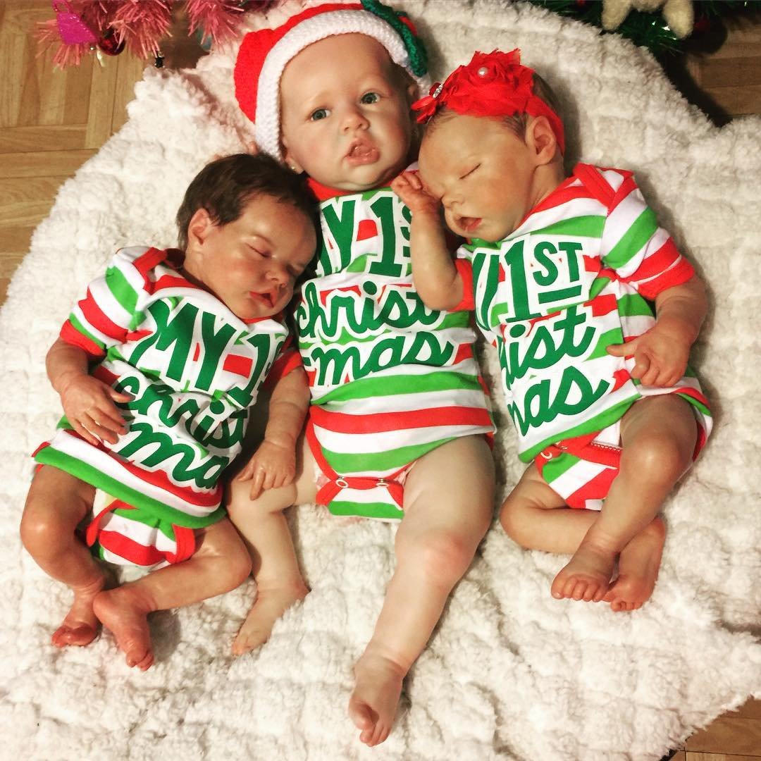  [Holiday Gift] 20'' Realistic Reborn Beautiful Silicone Baby Twins Riley,Bard and Jace - Reborndollsshop.com-Reborndollsshop®