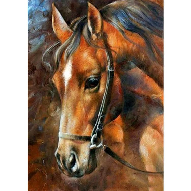 Horse Round Full Drill Diamond Painting 30X40CM(Canvas)-gbfke