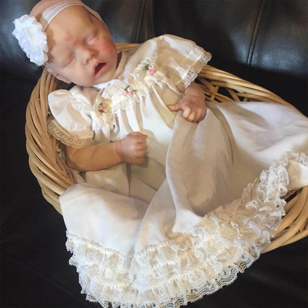 17" Lifelike Handmade Reborn Asleep Girl Doll Named Belinda Laurel