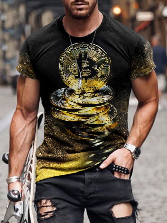Fashion Trend Bitcoin Print T-shirt / [viawink] /