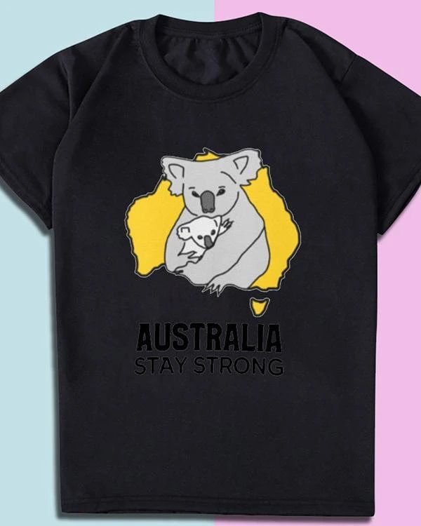 australia stay strong print t shirt casual tops p116926
