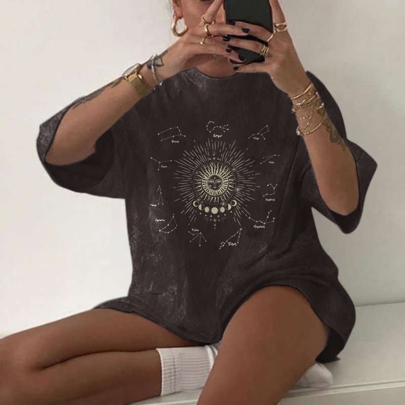   Women's sun print retro t-shirt designer - Neojana