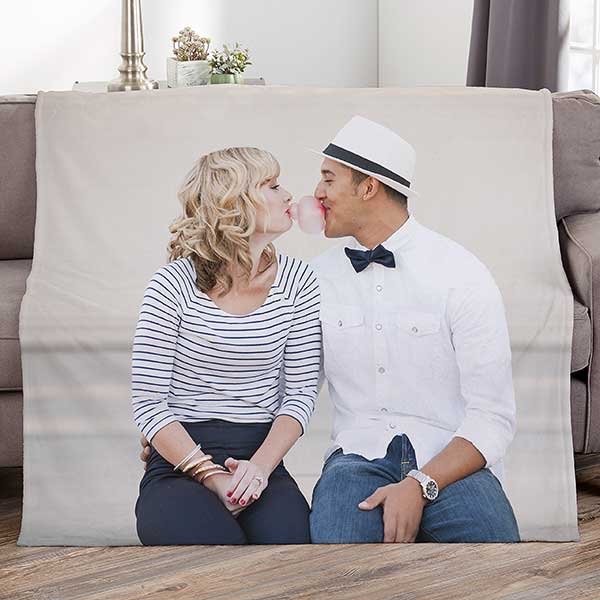 Personalized Couples Photo Fuzzy Plush Fleece Blanket 100x150cm