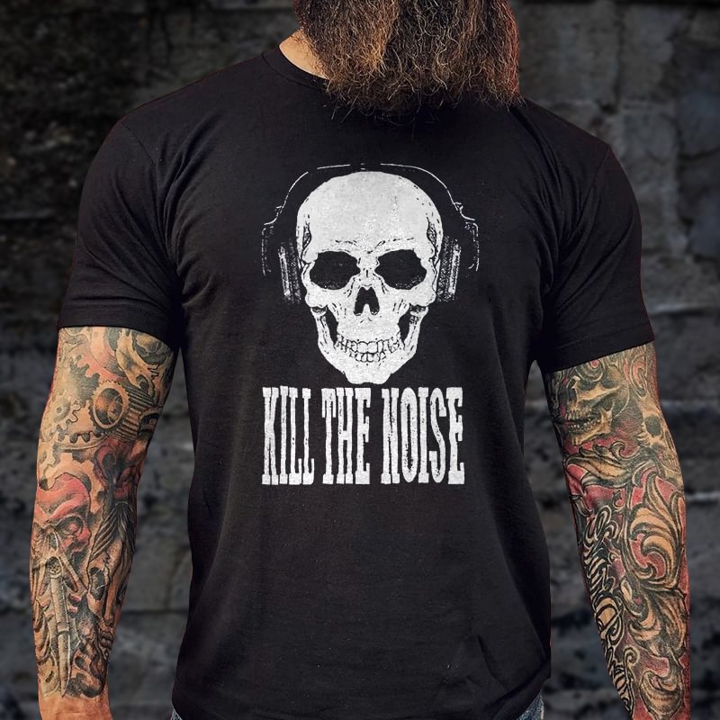 Livereid Kill The Noise Printed Skull T-shirt - Livereid