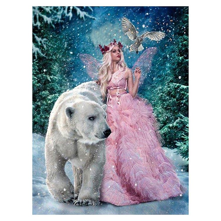 Beauty Polar Bear - Full Round Drill Diamond Painting - 30x40cm(Canvas)
