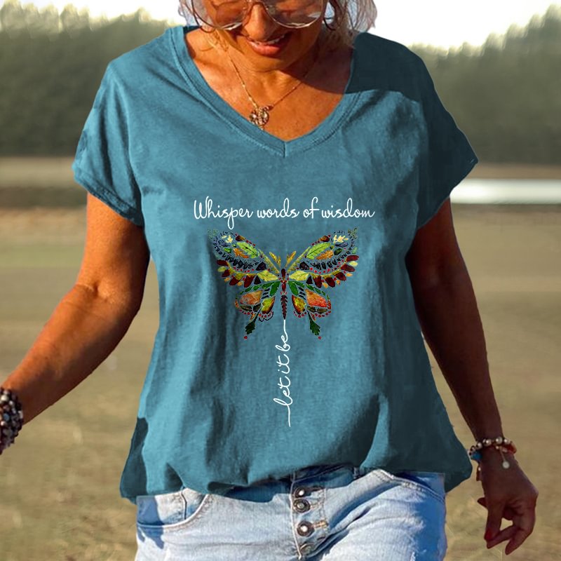 Whisper Words Of Wisdom Let It Be Dragonfly Graphic Tees