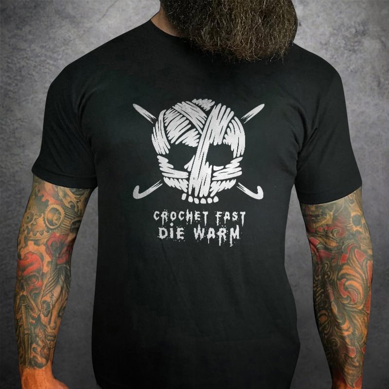 Livereid Crochet Fast Die Warm Skull Print T-shirt - Livereid