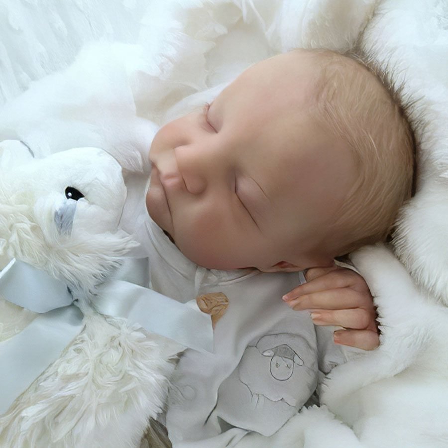 [New Series!] Real Newborn Reborn Baby Boy Realistic 12'' Eyes Closed Reborn Baby Doll Named Raymond