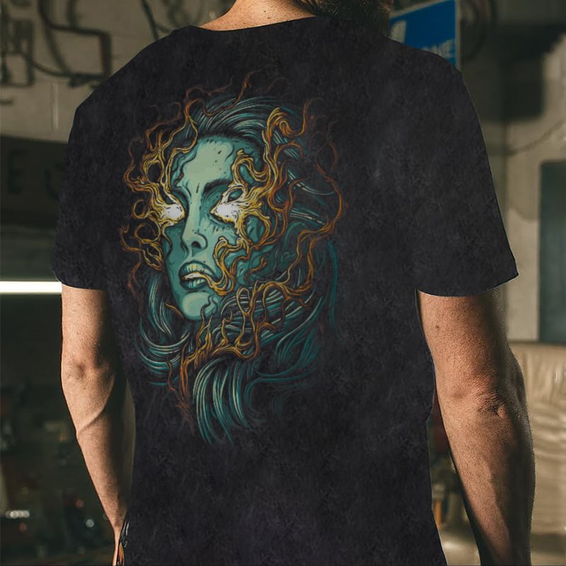 UPRANDY Men's Casual Legend Medusa Printed T-shirt -  UPRANDY