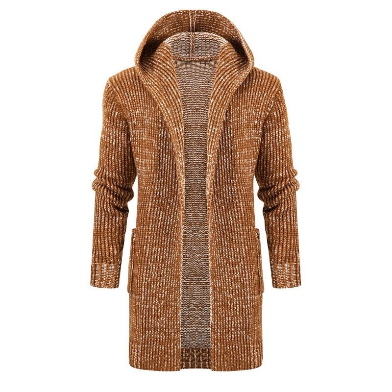Foreign Trade Long Men's Hooded Knitted Cardigan-Corachic