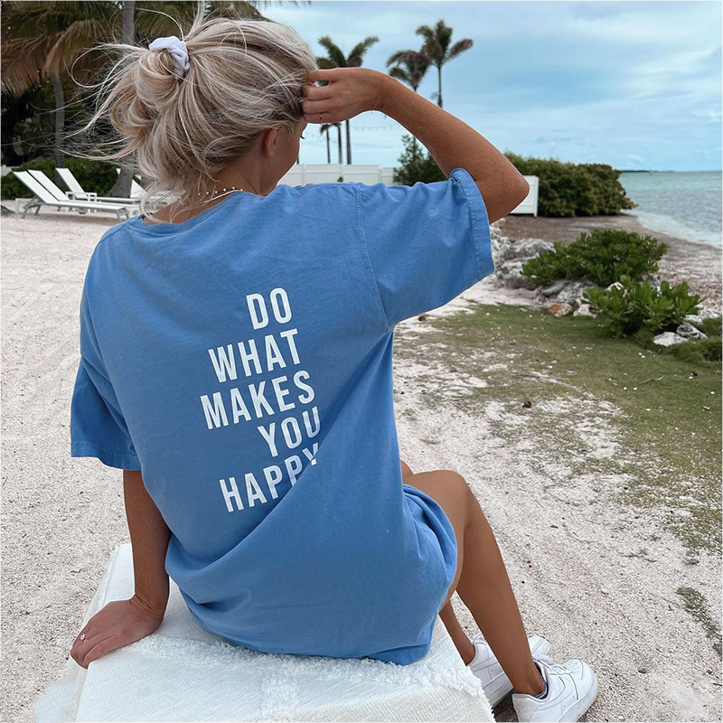 Do What Makes You Happy Print Women's T-shirt / Techwear Club / Techwear