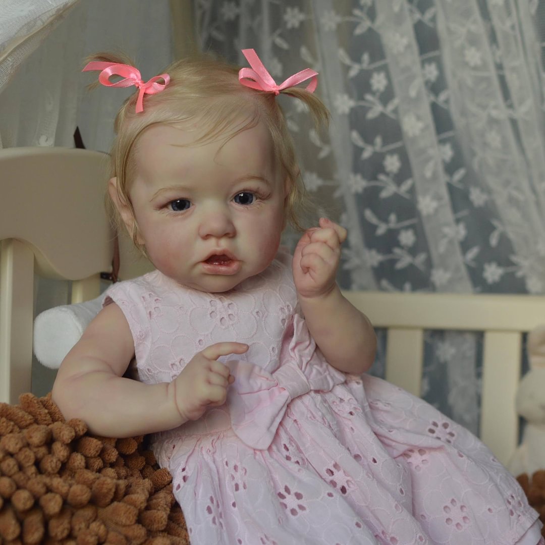 [New!]12'' Silicone Reborn Baby Dolls Blonde Hair Named Melissa