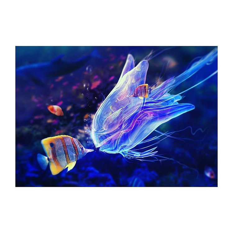 Hyaline Jellyfish - Full Round Drill Diamond Painting - 40x30cm(Canvas)