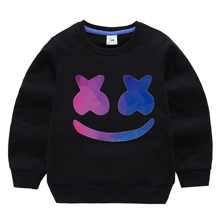 Kids Marshmello Sweatshirt Cotton Smile Face Hoodie-Mayoulove