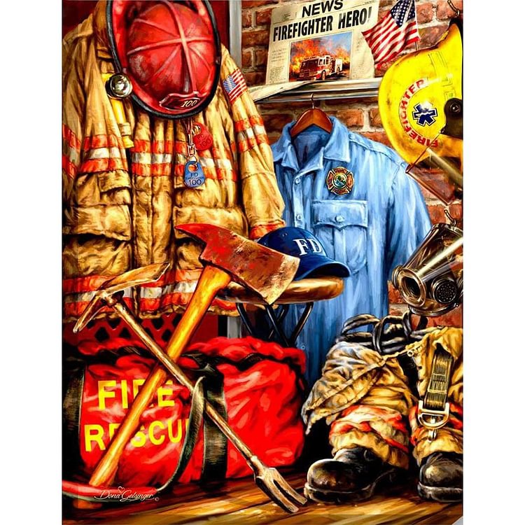 Fireman Uniform - Round Drill Diamond Painting - 30*40CM