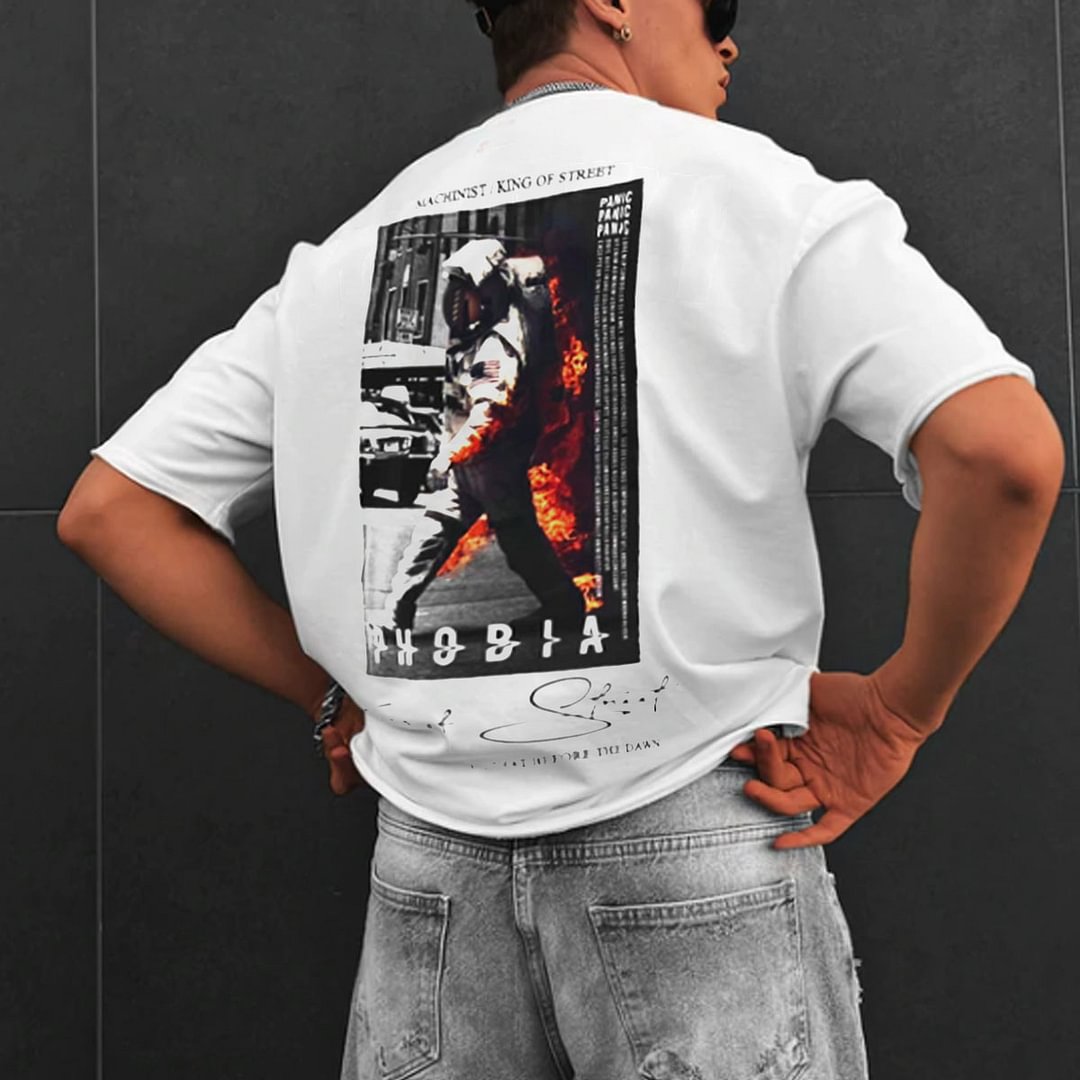 Men's Oversized Astronaut Print T-Shirt / Techwear Club / Techwear