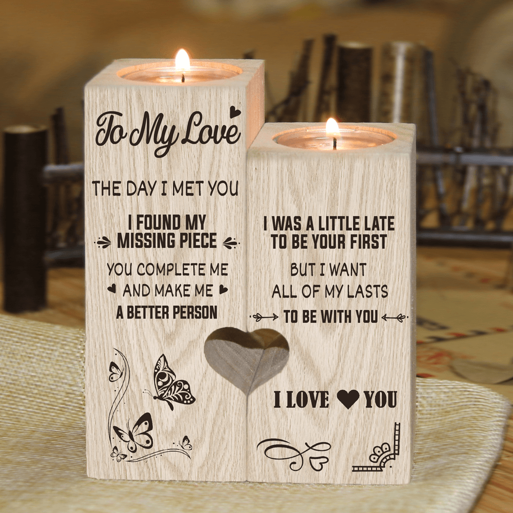 To My Love You're My Missing Piece - Candle Holder Candlestick