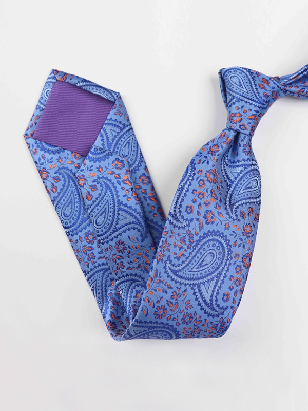 Paisley Blue Silk Tie-Real Silk Life