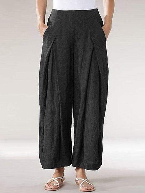 Cotton And Linen Casual Wide Leg Comfortable Pants