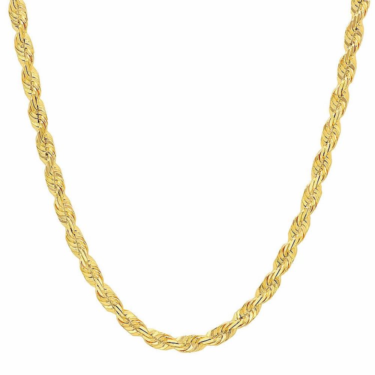6MM Gold Rock Rope Hiphop Men Chain