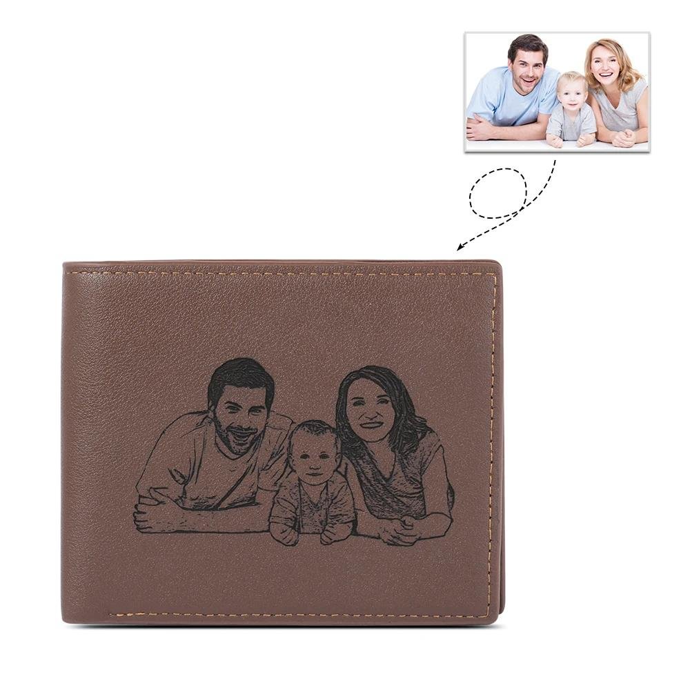 Mens Wallet Personalized Photo Wallet With Engraving Father's Gifts