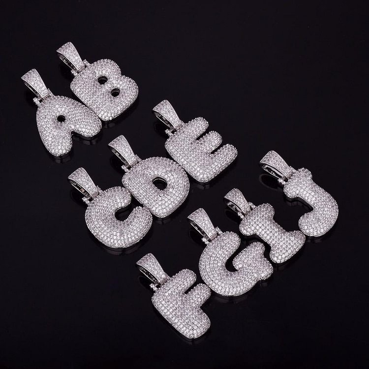A-Z Single Bubble Letters Necklaces & Pendant