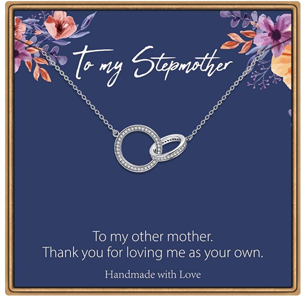 To My Stepmother - Thank You for Loving Me As Your Own -  2 Circle S925 Necklace