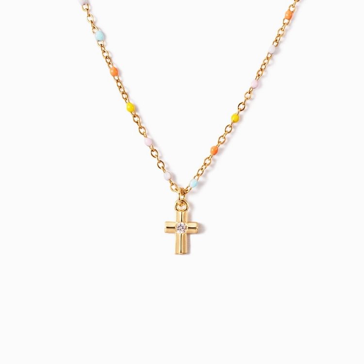 Friends Are God's Way Of Taking Care Of Us Petite Cross Necklace