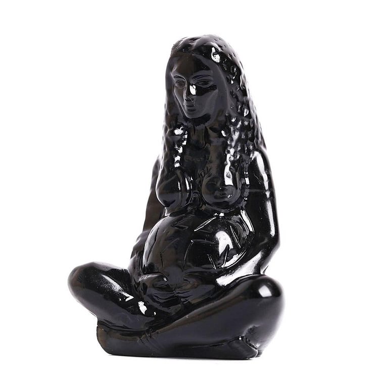 Black Obsidian Earth Mother Goddess Crystal Carving Statue Model Bulk Crystal wholesale suppliers