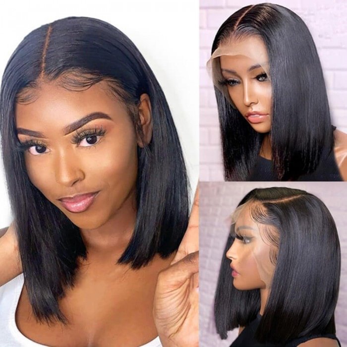 💥 Affordable  💥 Undetectable 5×5 Lace Closure Wigs | Black Straight Bob Wigs | Upgraded 2.0