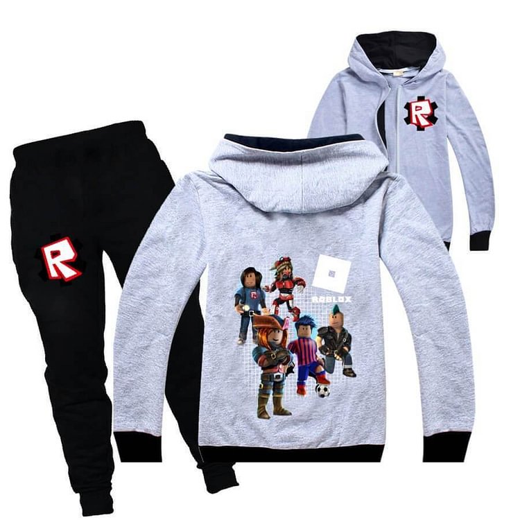 Mayoulove Roblox Occupations Print Girls Boys Zip Up Hoodie Pants Tracksuit Set-Mayoulove