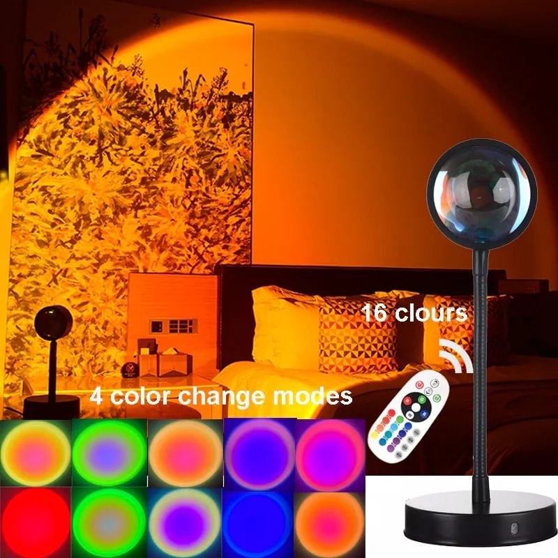16 Colour Remote Control Sunset Projector Lamp、、sdecorshop