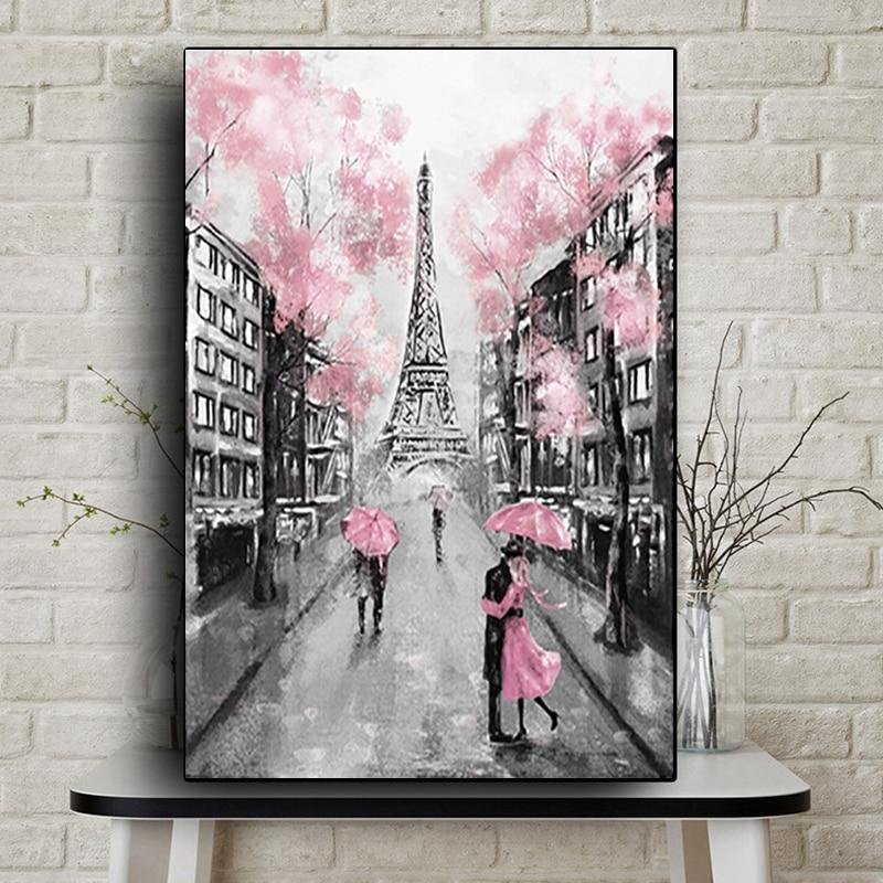 Paris Eiffel Tower Canvas Painting Wall Art - vzzhome