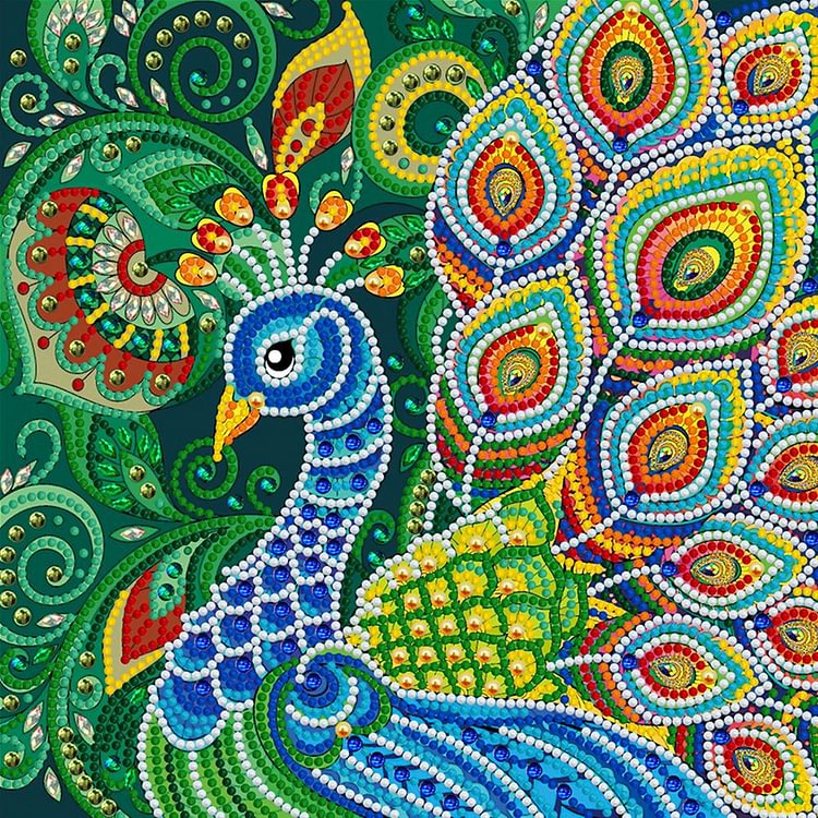 Peafowl - Special Shaped Diamond Painting - 30*30CM