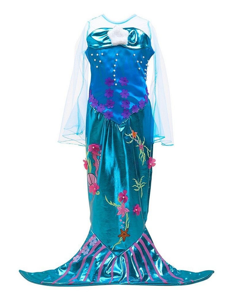 Girls Kid Mermaid Dress Halloween Costume-Mayoulove