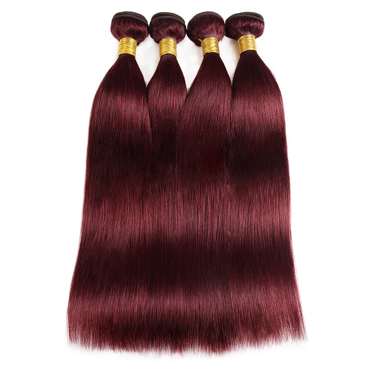 1 PC Burgundy Straight Hair Bundles丨Peruvian Mature Hair、Virgin Hair、Original Hair