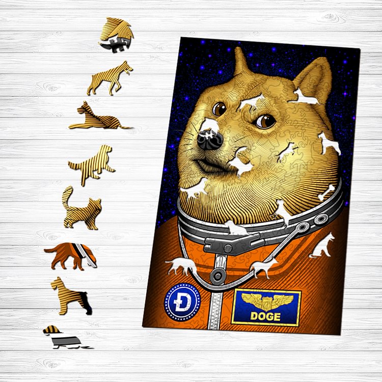 Space Dog Wooden Jigsaw Puzzle