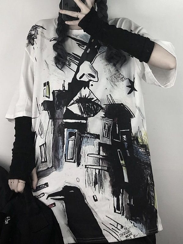 Casual Graphic Printed Loose T-shirt