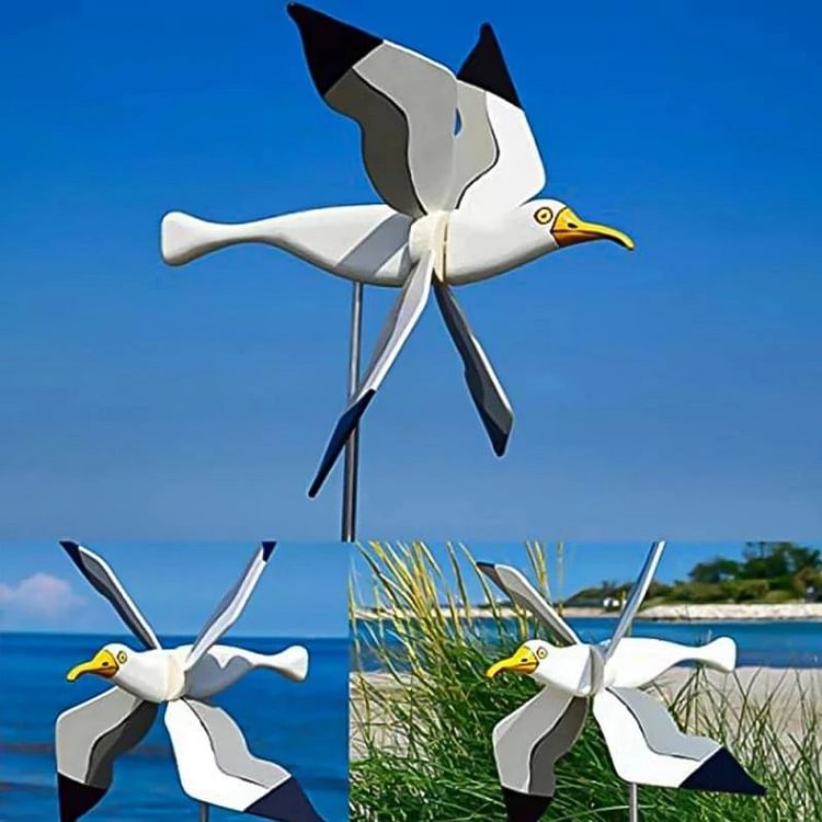 Seagulls Windmill Stake Flying Bird Wind Spinner Garden Lawn Decor - tree - Codlins